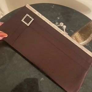 Elegant Brown Clutch with Rhinestone Detail